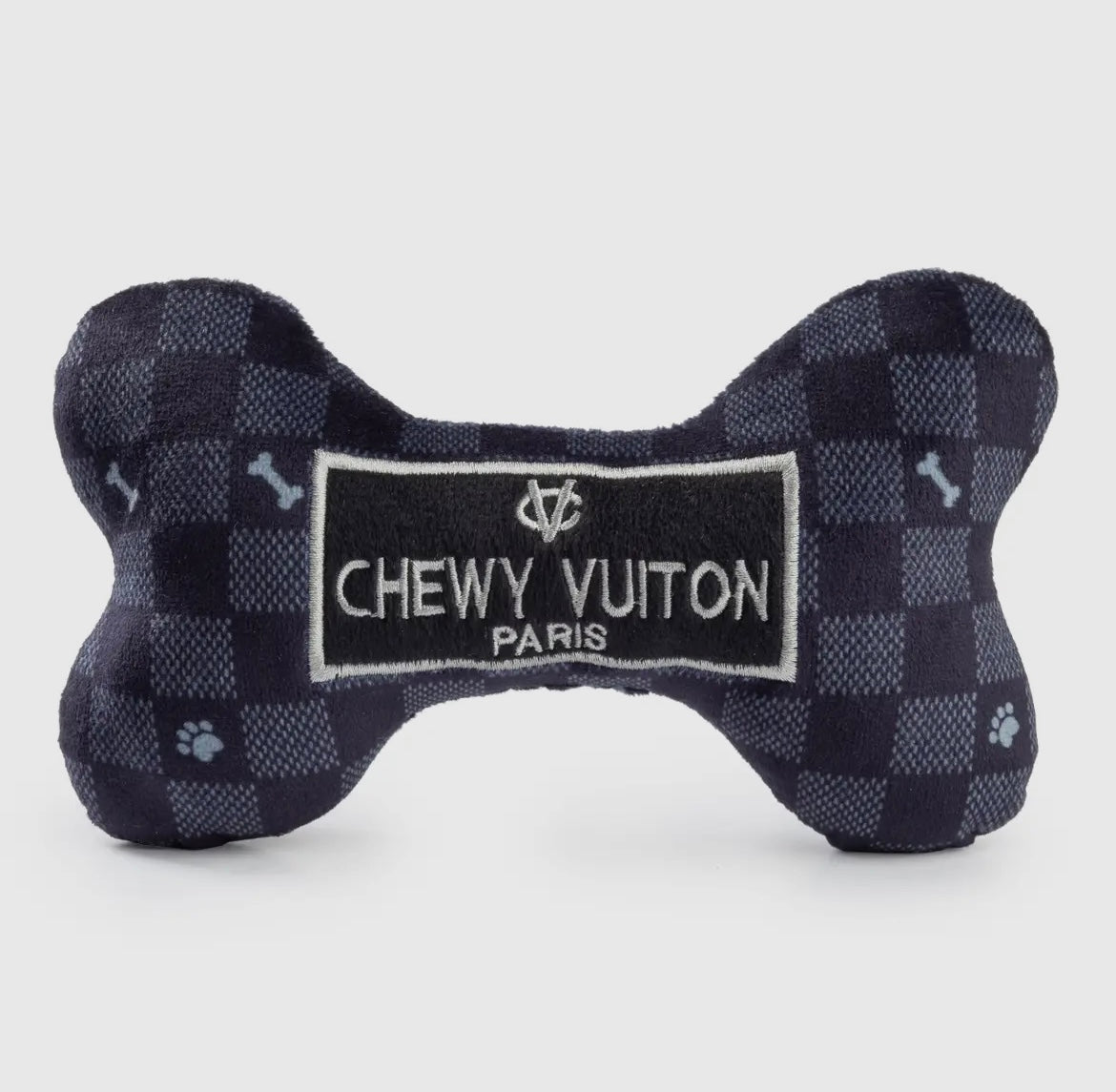 Black Checkered Chewy Vuiton Squeaker Toy