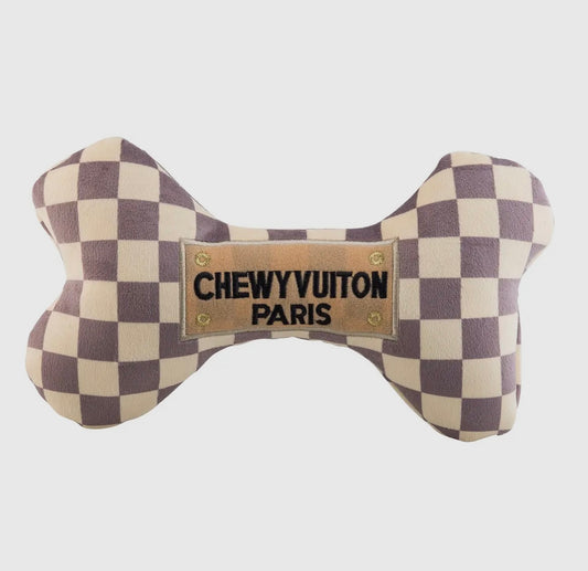 Mini Checkered Chewy Vuiton Squeaker Toy
